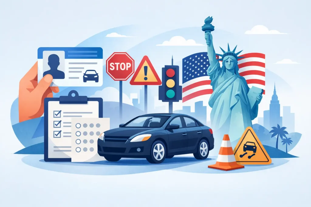أسئلة رخصة القيادة بالعربي في أمريكا