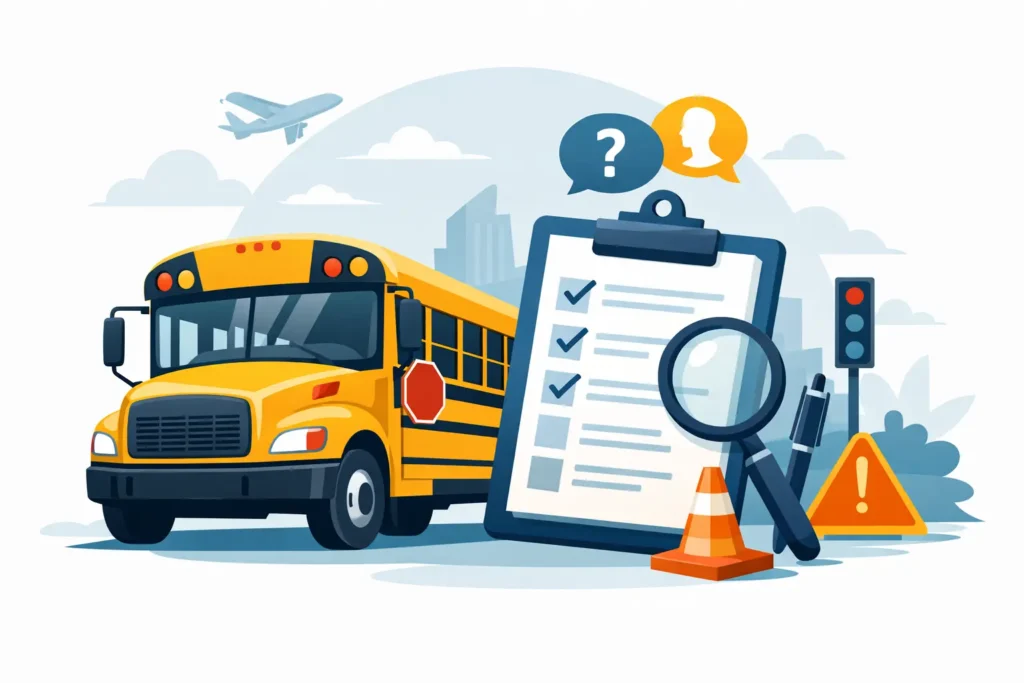 اسئلة باص المدرسة CDL بالعربي