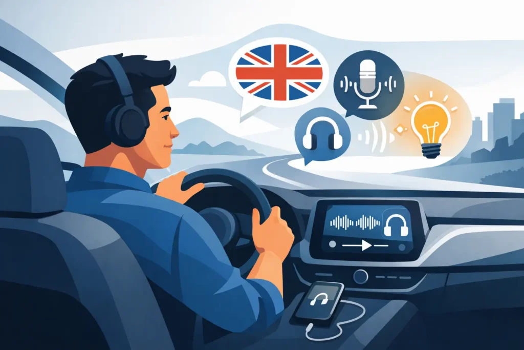 تعلم الانجليزية بالصوت في السيارة بذكاء