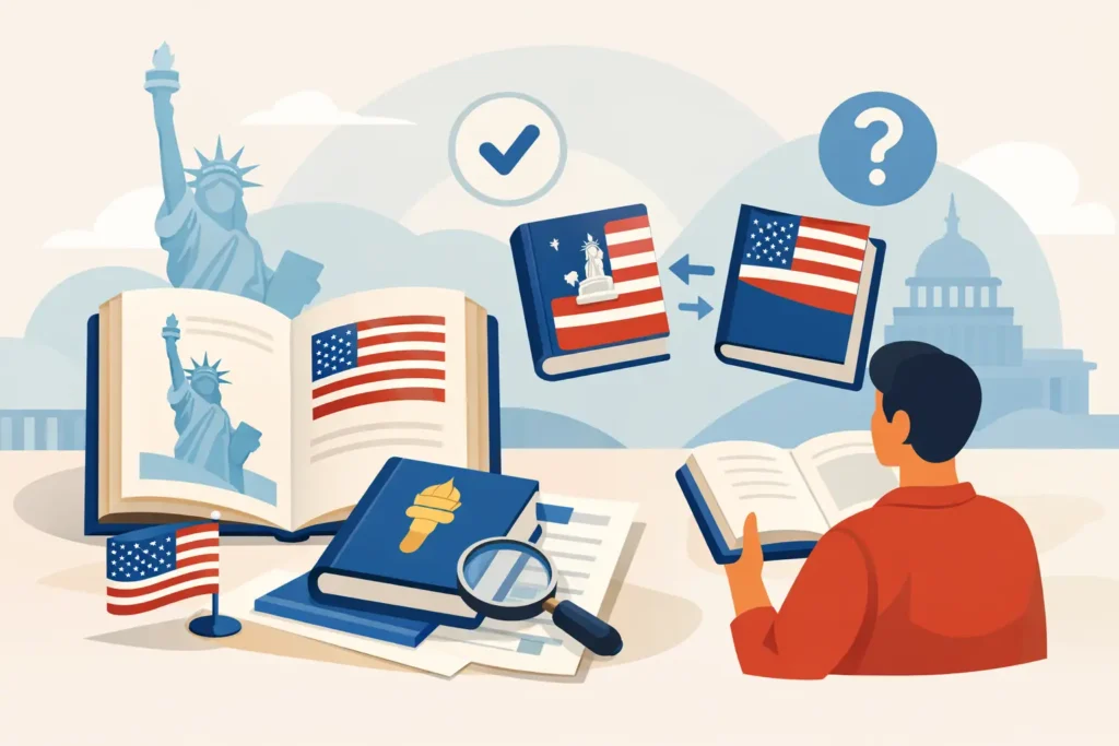 كيف تختار كتاب الجنسية الامريكية بالعربي