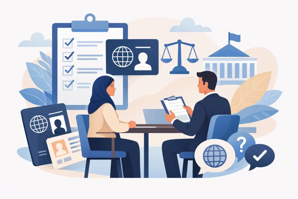 اسئلة المقابلة الشخصية للتجنيس وأجوبتها