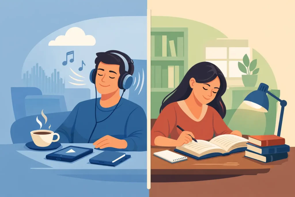 المذاكرة الصوتية أم القراءة الورقية؟