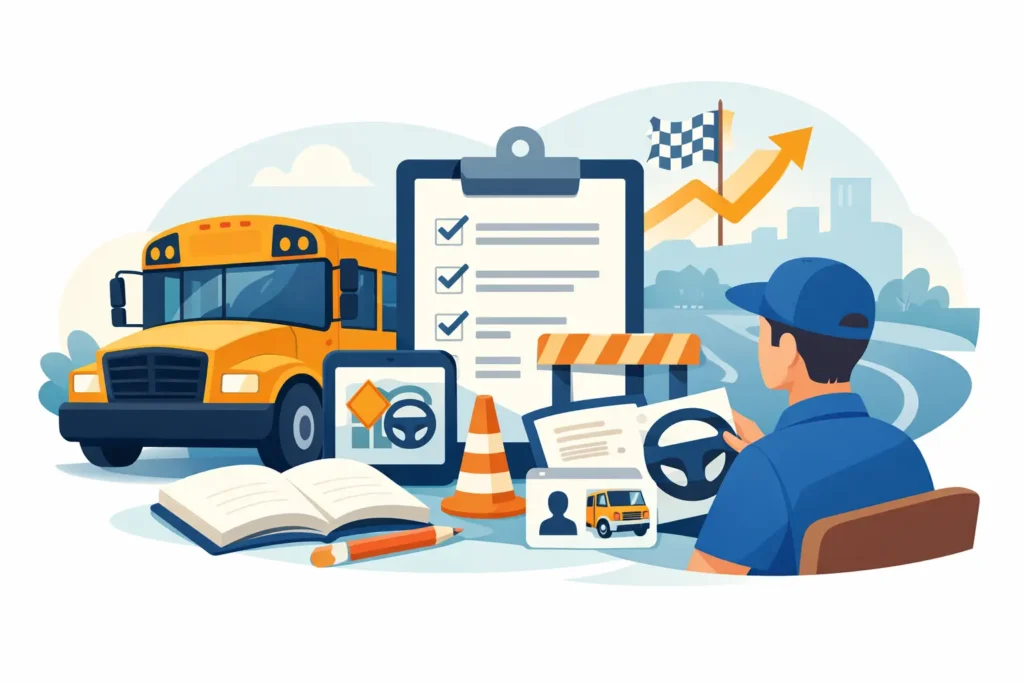 school bus CDL study help للنجاح من أول مرة