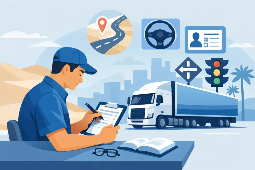 truck driver written exam Arabic بسهولة