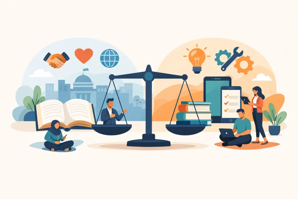 كتب المواطنة أم التطبيق؟ أيهما أنسب لك