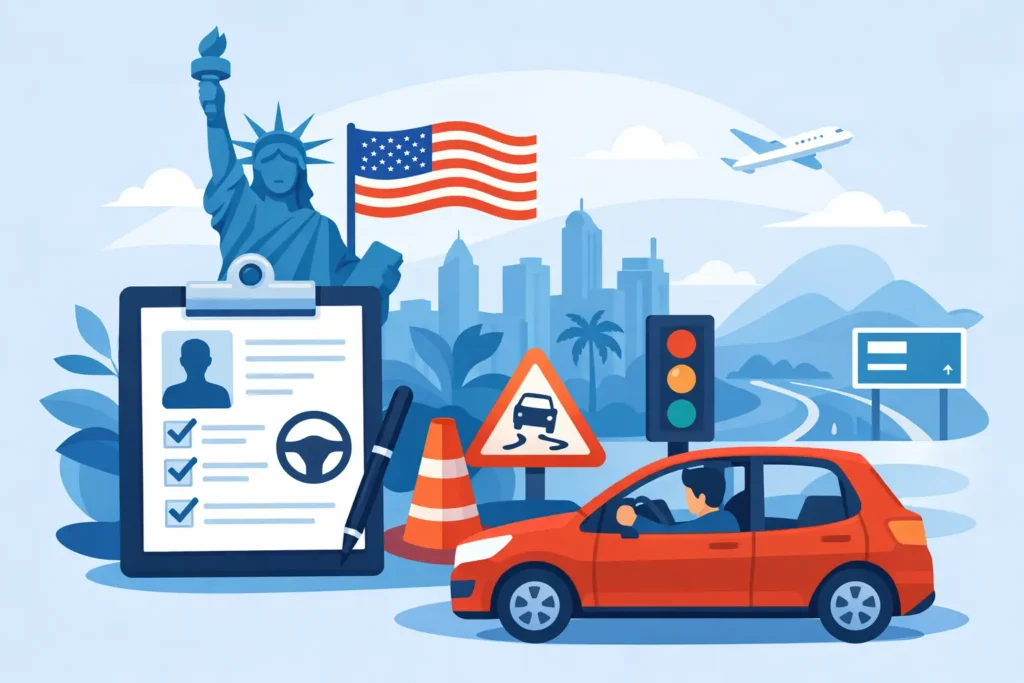 هل يمكنني take permit test في أمريكا؟