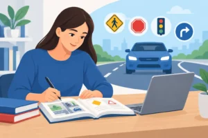 طريقة مراجعة قواعد المرور الأمريكية قبل اختبار التصريح